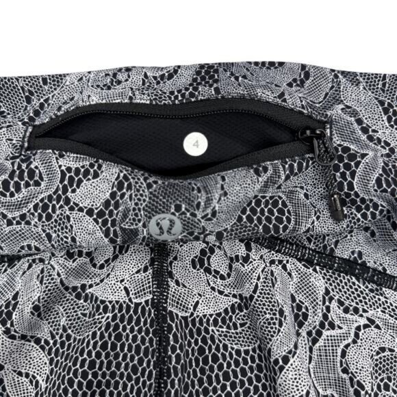 LULULEMON Speed Wunder Tight Nulux Sz 4 Florence Speed Wunder 50 G White Black - Picture 9 of 9